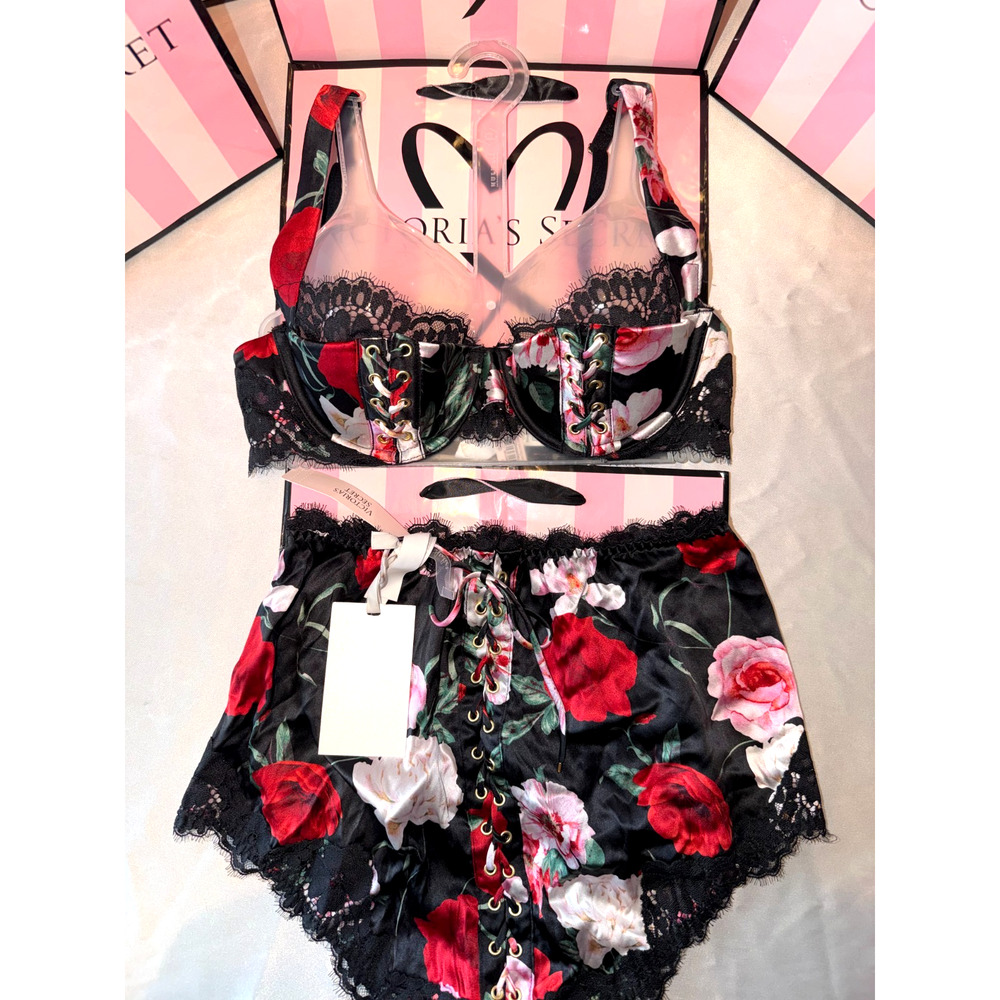 Atelier For Victoria's Secret SILK Bra & Panty Beautiful 32B Medium $320 Rtl.